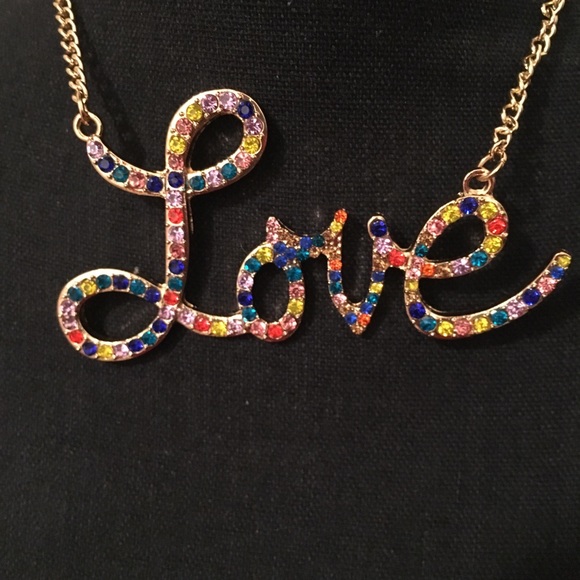 New York & Company Jewelry - NWOT NEW YORK & COMPANY “LOVE” COLORFUL NECKLACE